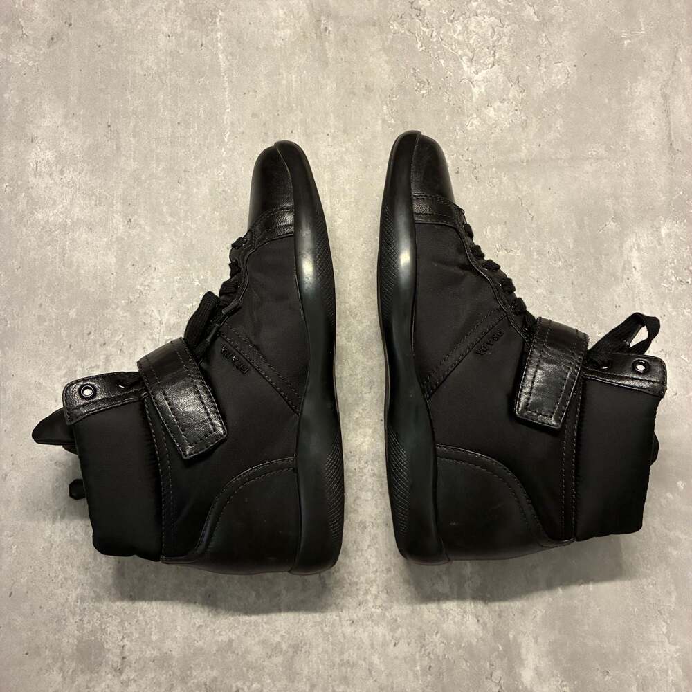 Y2k Prada Linea Rossa high-top sneaker boots in Black EU 38 Sz 7.5, 8 - Picture 4 of 7